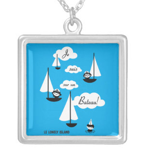 Je suis sur un Bateau! Silver Plated Necklace