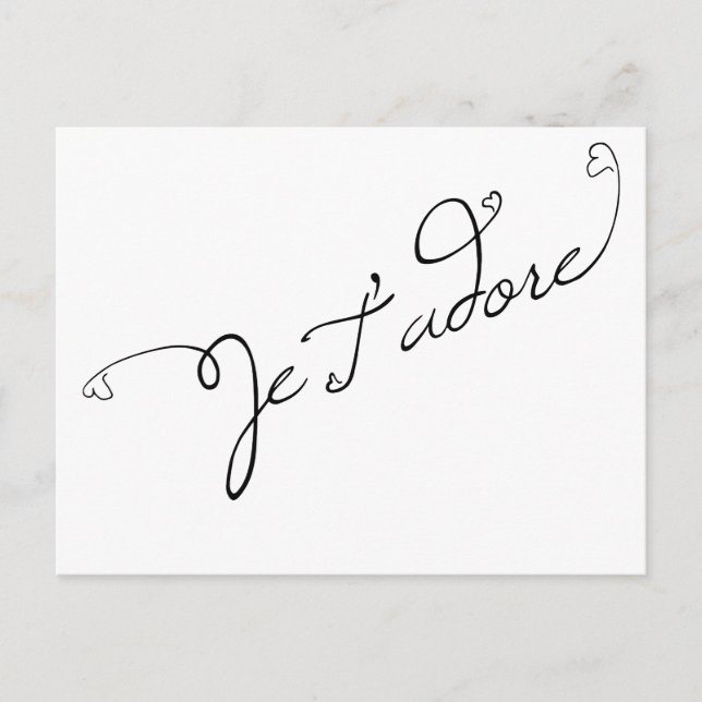 Je T' adore Postcard (Front)