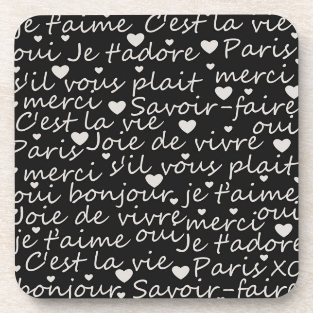 Je t’aime beverage coaster (Front)
