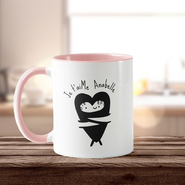 Je T’aime Heart Hug Sweet Custom Name Full of Love Mug (Creator Uploaded)