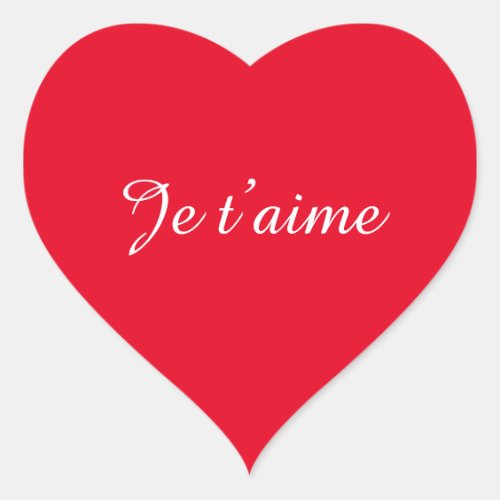 Je taime I Love You Cute French Heart Sticker