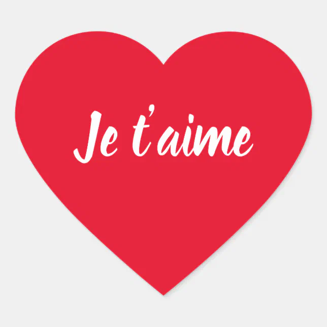 ❤︎aime❤︎ Je t'aime I Love You Cute French Heart Sticker | Zazzle