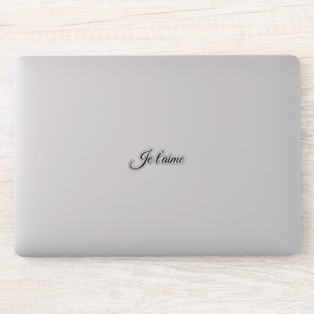 Je t’aime I Love You Script French Contour  Sticker (Computer)