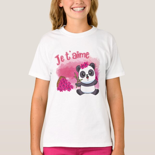 Je t’aime Little Panda T-Shirt (Front)