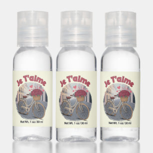 Je T’aime Paris Love Quote Valentine’s Day in Fran Hand Sanitizer