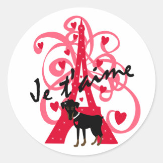 Je t'aime classic round sticker