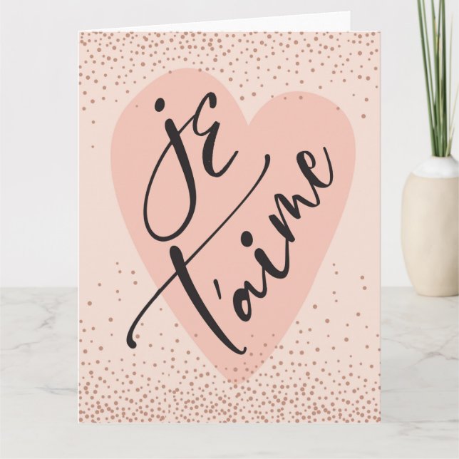 Je T'aime Folded Blank Greeting Card (Front)