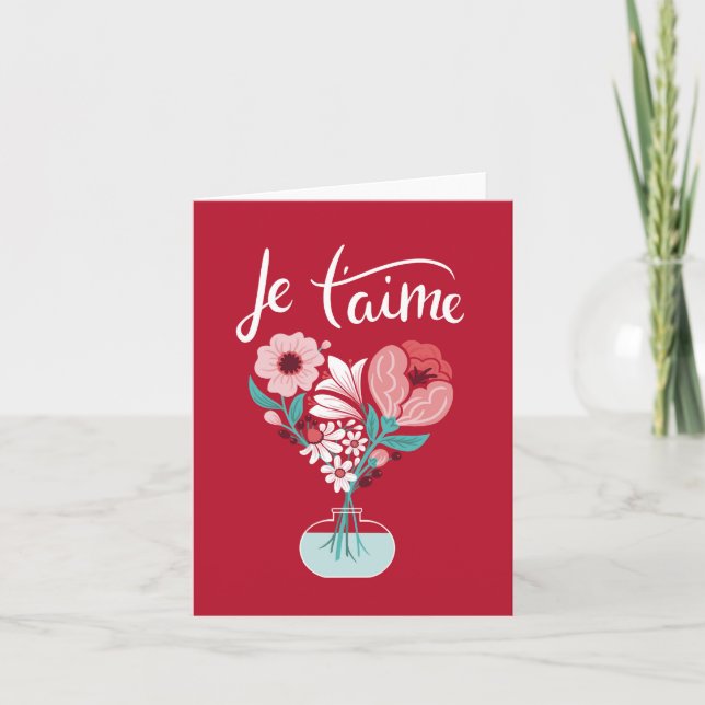 Je t'aime - French I love you card (Front)