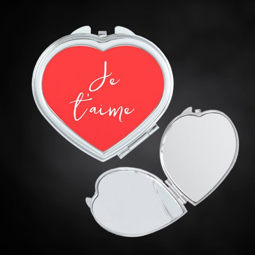 Je Taime French Love You Romantic Valentines Day Compact Mirror