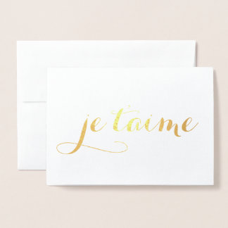 je t'aime gold foil card
