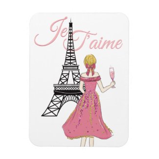 Je T'aime I love You Eiffel Tower Valentine's Day Magnet