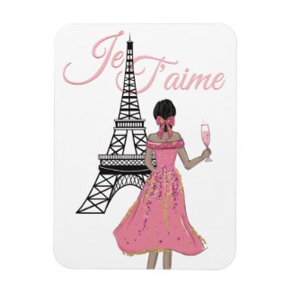 Je T'aime I love You Eiffel Tower Valentine's Day Magnet