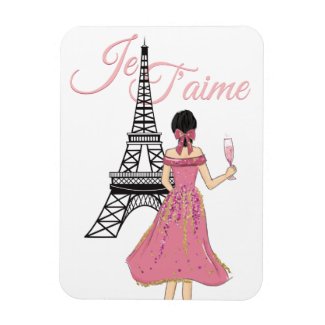 Je T'aime I love You Eiffel Tower Valentine's Day Magnet