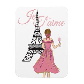 Je T'aime I love You Eiffel Tower Valentine's Day Magnet