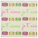 Je T'aime I Love You France French Macaron Pastry Fabric
