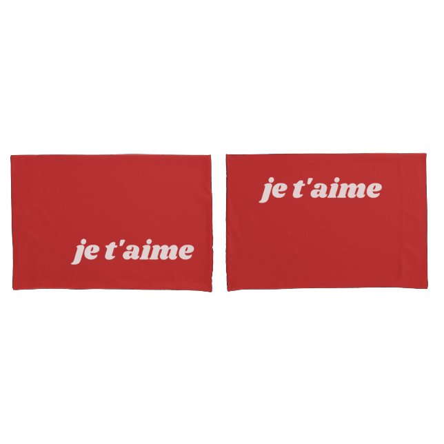 je t'aime | I Love You | French Phrase Pillow Case (Front-Set)