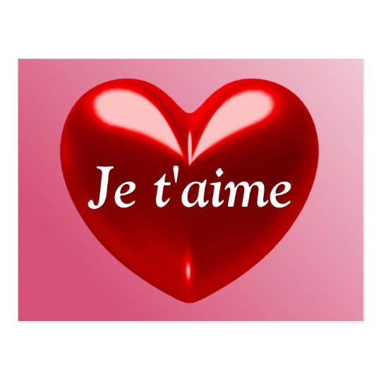 JE T'AIME - I LOVE YOU (French) Postcard | Zazzle