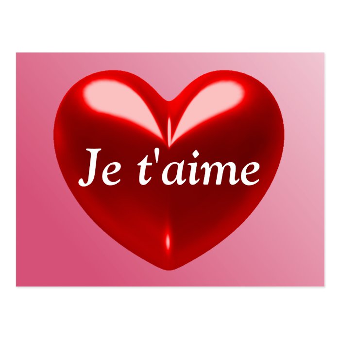 JE T'AIME   I LOVE YOU (French) Postcard