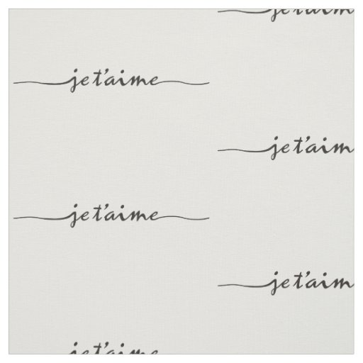 je t'aime - I love you in French - black Fabric