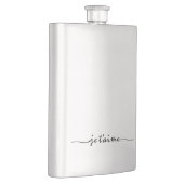 je t'aime - I love you in French - black Hip Flask (Right)