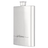 je t'aime - I love you in French - black Hip Flask (Left)