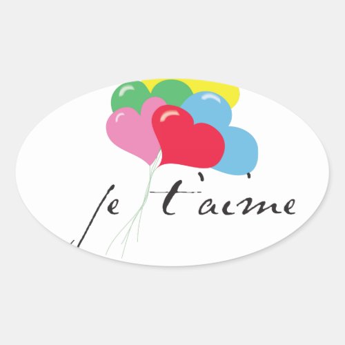 Je taime I love you Oval Sticker