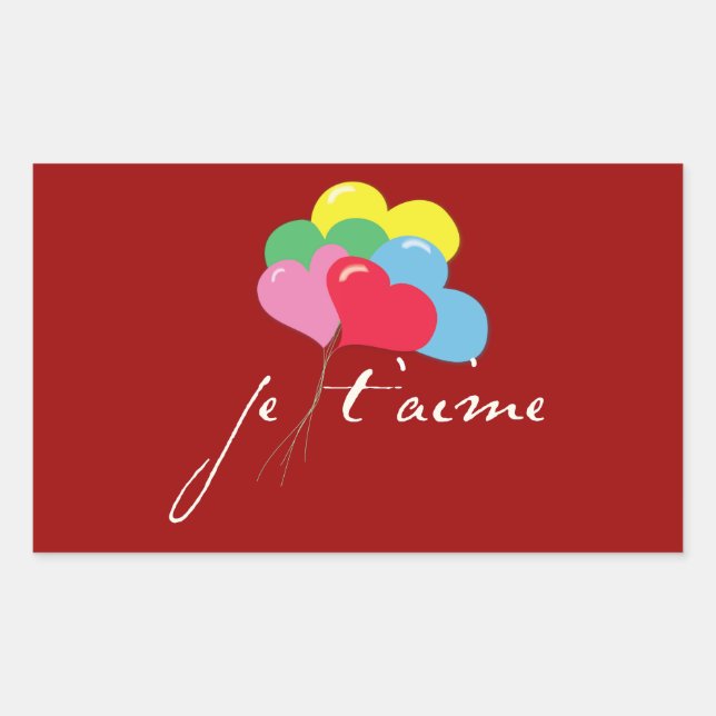 Je' taime (I love you) Rectangular Sticker (Front)
