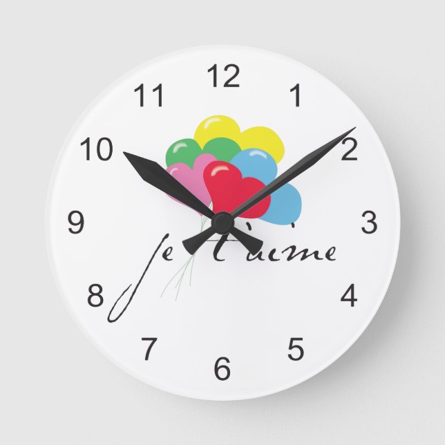 Je' taime (I love you) Round Clock (Front)