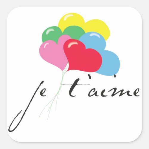 Je taime I love you Square Sticker