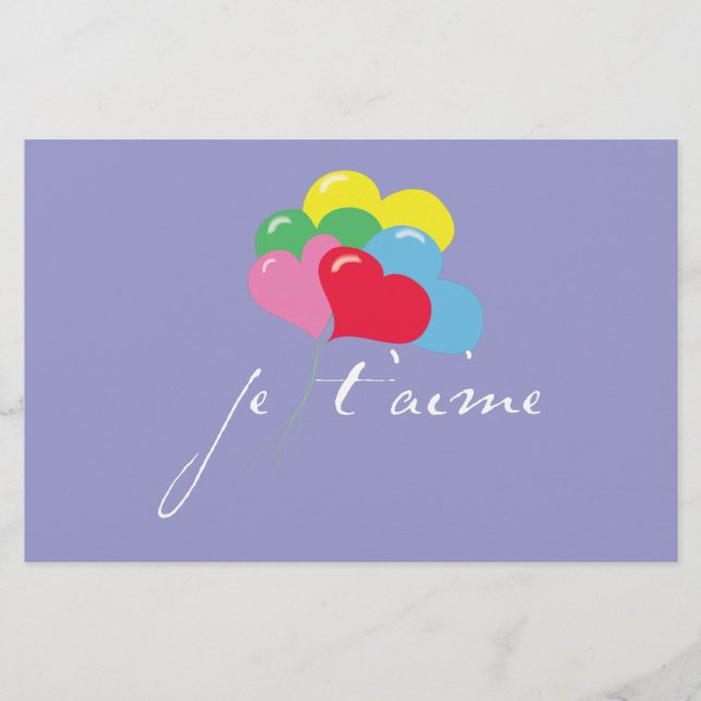 Je' taime (I love you) Stationery (Front)