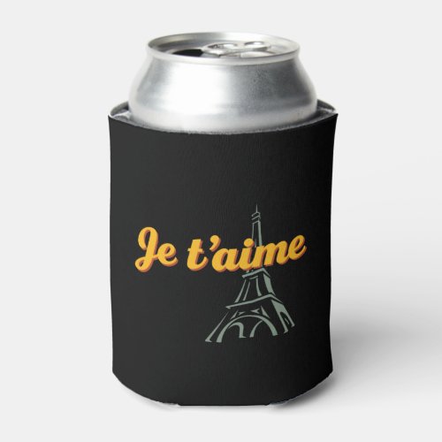 Je Taime I Love You Vintage French Word Phrase Can Cooler