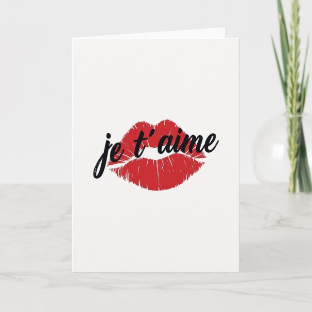 Je Taime Kiss Love Card (Front)