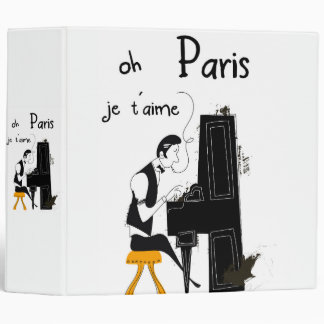 je t'aime Paris 3 Ring Binder