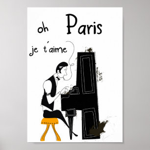 je t'aime Paris Poster