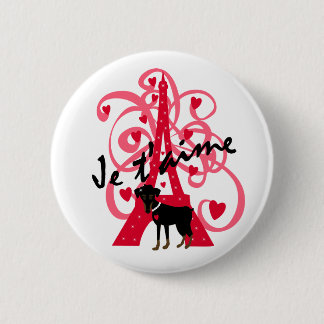 Je t'aime pinback button