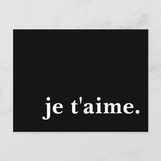 je t'aime. postcard (Front)