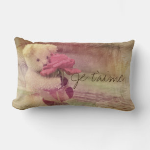 Je T'Aime Teddy Bear Dreaming Lumbar Pillow