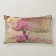 Je T'Aime Teddy Bear Dreaming Lumbar Pillow