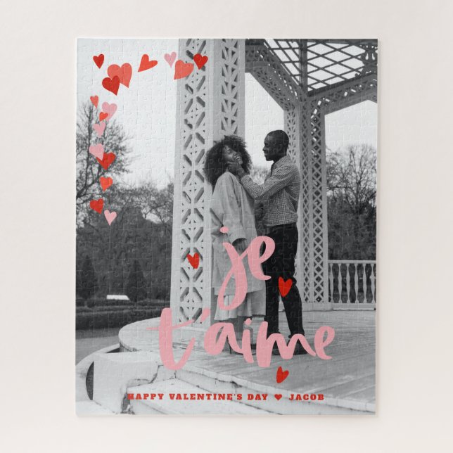 Je T'aime | Valentine Couple's Photo Jigsaw Puzzle (Vertical)