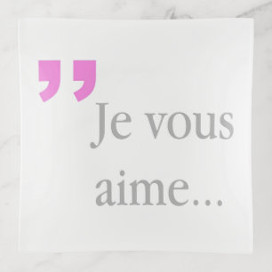 JE VOUS AIME French White Trinket Tray
