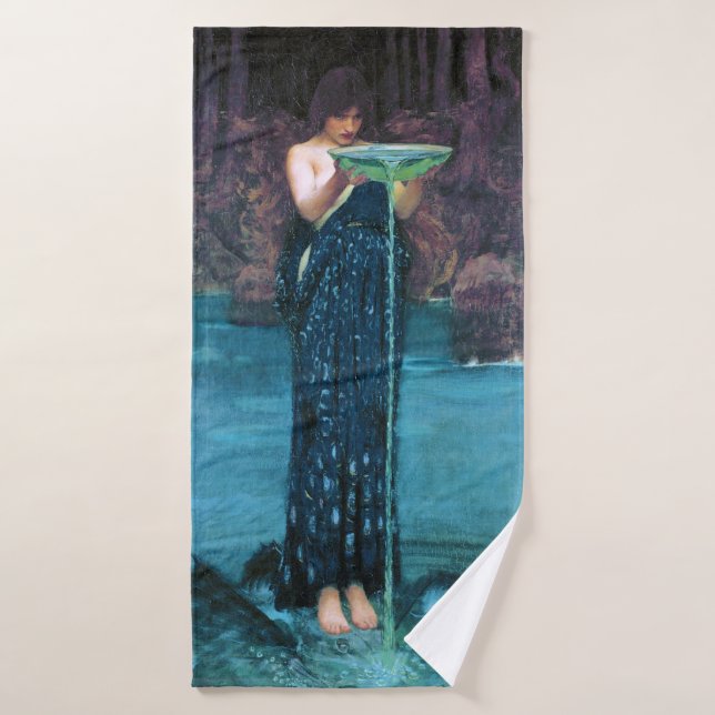 Jealous Circe, John William Waterhouse Bath Towel (Bath Towel)