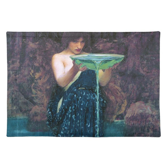 Jealous Circe, John William Waterhouse Cloth Placemat (Front)