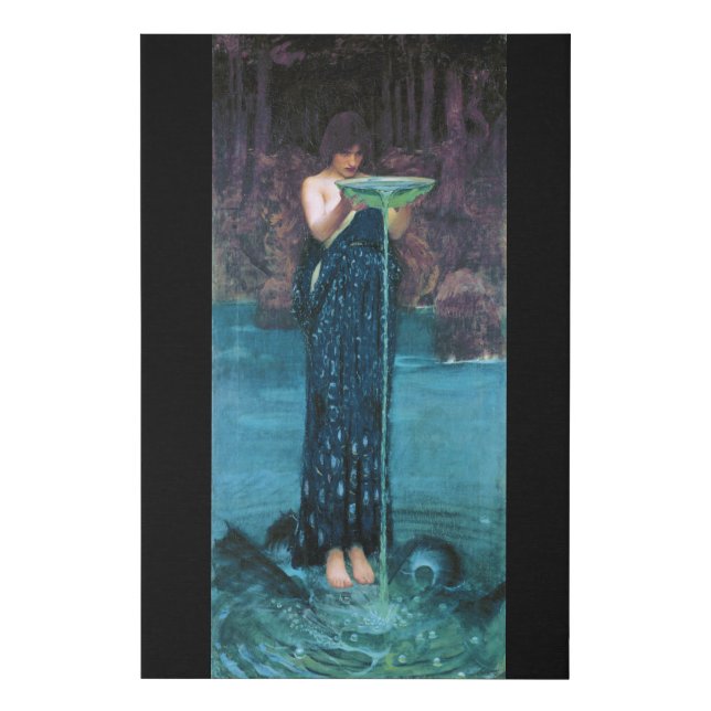 Jealous Circe, John William Waterhouse Faux Canvas Print (Front)