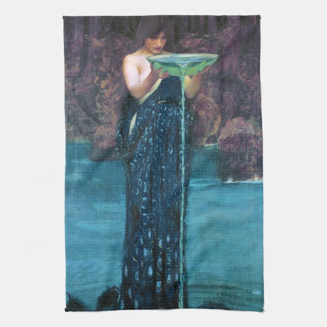 Jealous Circe, John William Waterhouse Kitchen Towel (Vertical)