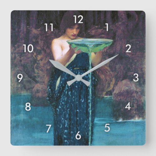 Jealous Circe John William Waterhouse Square Wall Clock