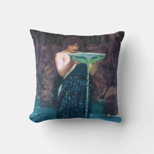 Jealous Circe John William Waterhouse Throw Pillow