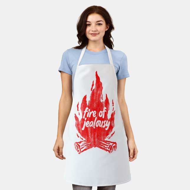 Jealous fire illustration apron (Worn)