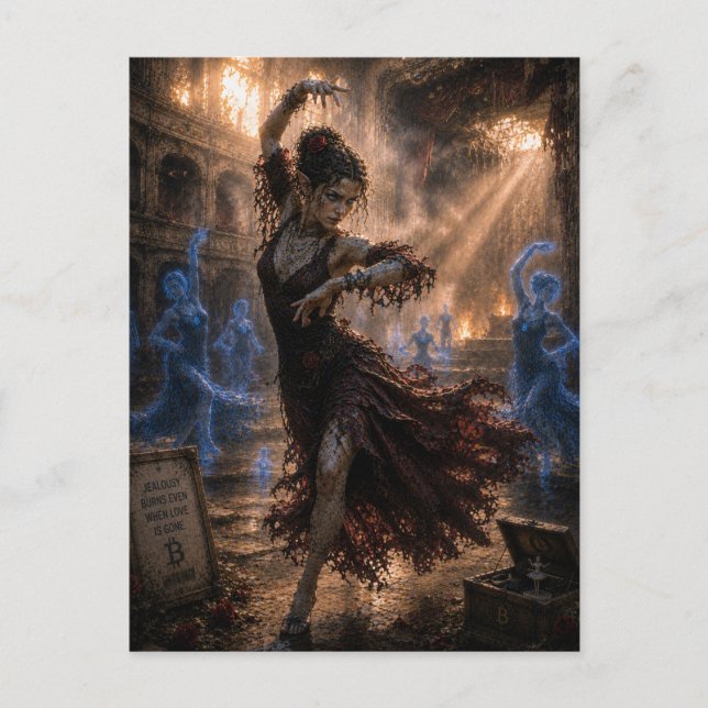Jealousy / Flamenco Dancer / Old Theater Postcard (Front)