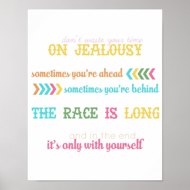 jealousy quote - from "wear sunscreen" song poster (Front)