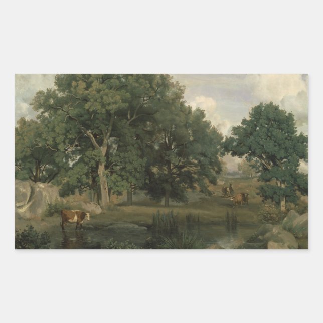 Jean-Baptiste-Camille Corot - Forest Rectangular Sticker (Front)